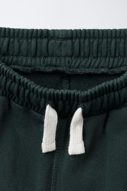 ZARA БРЮКИ-ДЖОГГЕРЫ GARMENT DYE, ИЗУМРУДНЫЙ