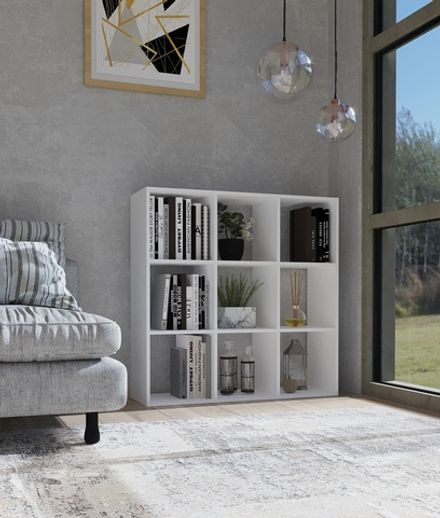 Стеллаж СТ3.3 (9 ячеек) квадратный 3х3 белый