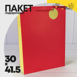 Пакет подарочный 30х41.5х12см Премиум матовый (Красный)