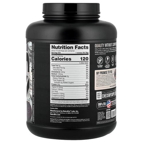 NutraBio, изолят сывороточного протеина, со вкусом печенья с кремом, 2268 г (5 фунтов)