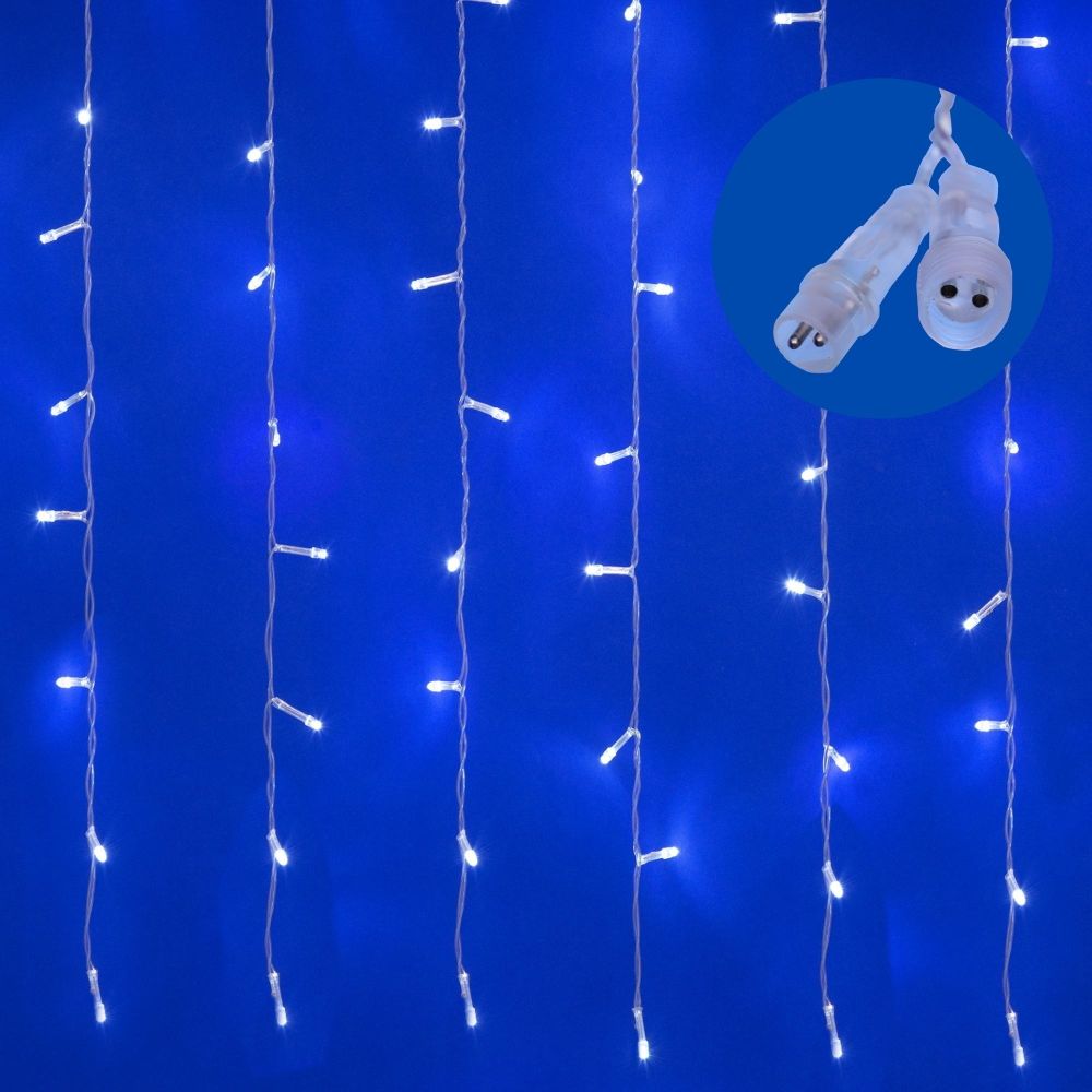 ULD-C3020-264-TTK WHITE IP44 Занавес светодиодный с эффектом мерцания. 3х2м. 264 светодиода. Белый свет. Провод прозрачный. TM Uniel