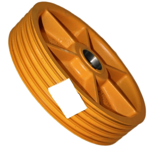 Канатоведущий шкив D400 канат 10 мм, 5 лунок тип "U" 30° подрез 90° L.90 мм шаг P18 мм лебедка LEO