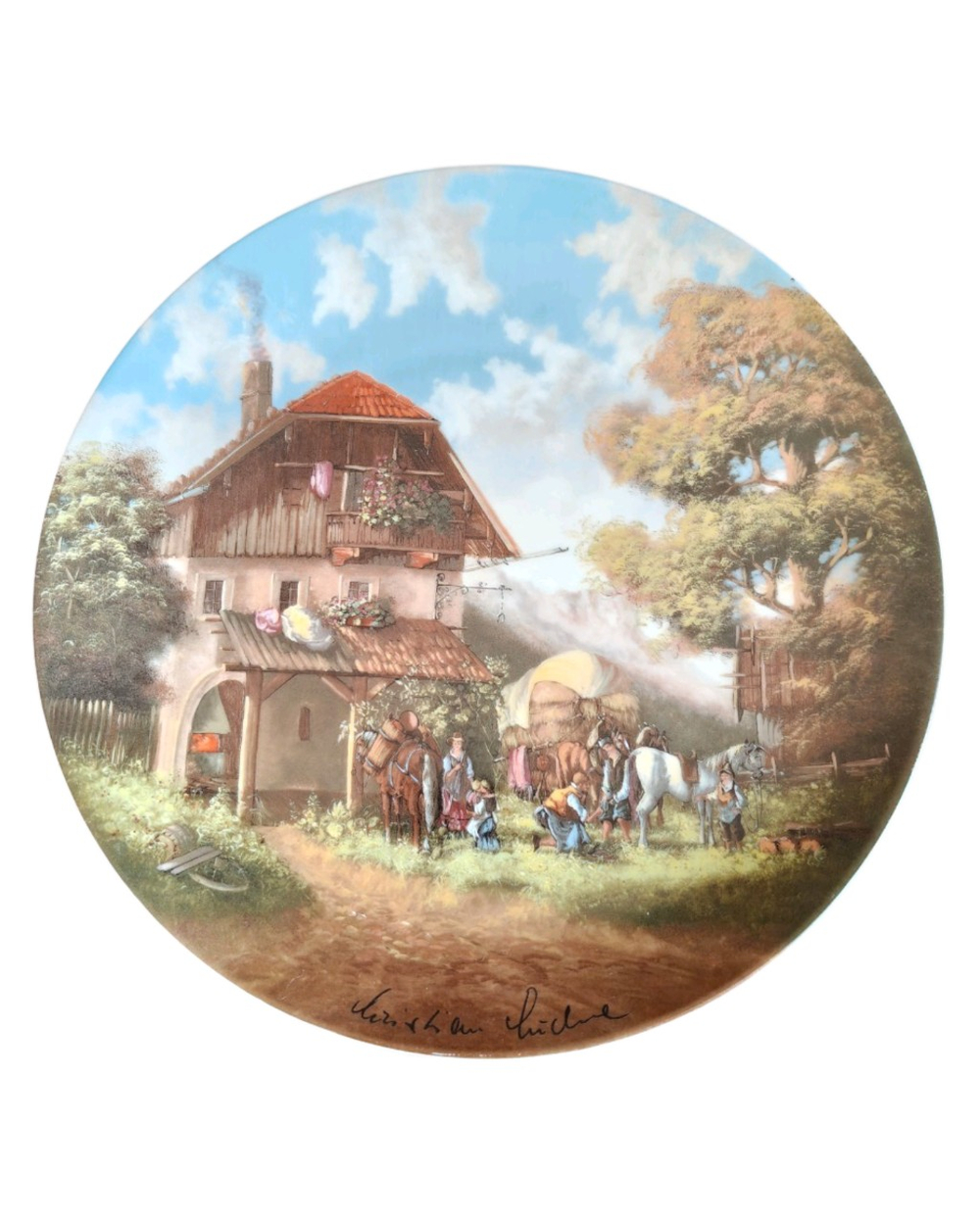Тарелка декоративная "Перед кузницей" Германия