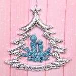 Украшение новогоднее «Ёлочка со свечами» 17*17 см, Серебро