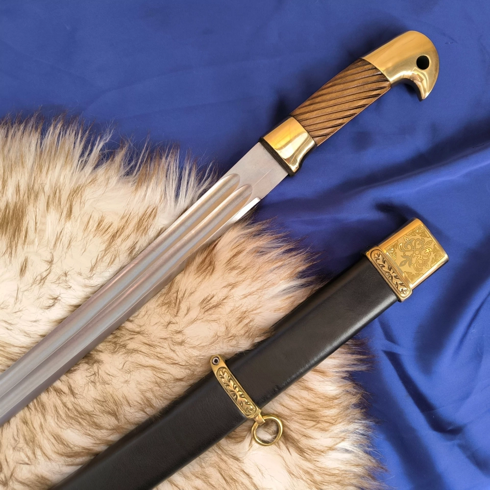 Боевая шашка Казачья двудолая с резьбой, образца 1881 г.