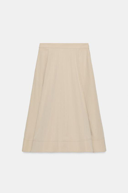 ZARA ЮБКА МИДИ-КЛЕШ — ZW COLLECTION, БЕЖЕВЫЙ