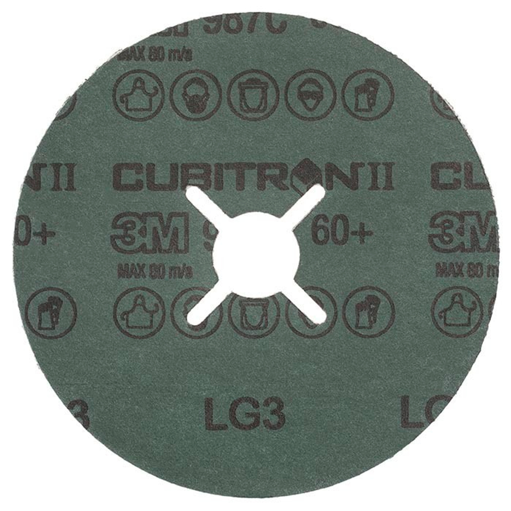 3M™ Cubitron™ II 987C Фибровый Круг, 80+, 125 мм х 22 мм