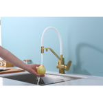 Смеситель для кухни с подключением фильтра Raglo R85.62.03, золотой сатин