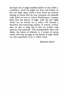Concise history of logic | Heinrich Scholz