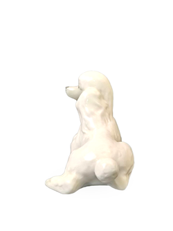 Фарфоровая статуэтка "Белый пудель" СССР, 1986-1991 гг.