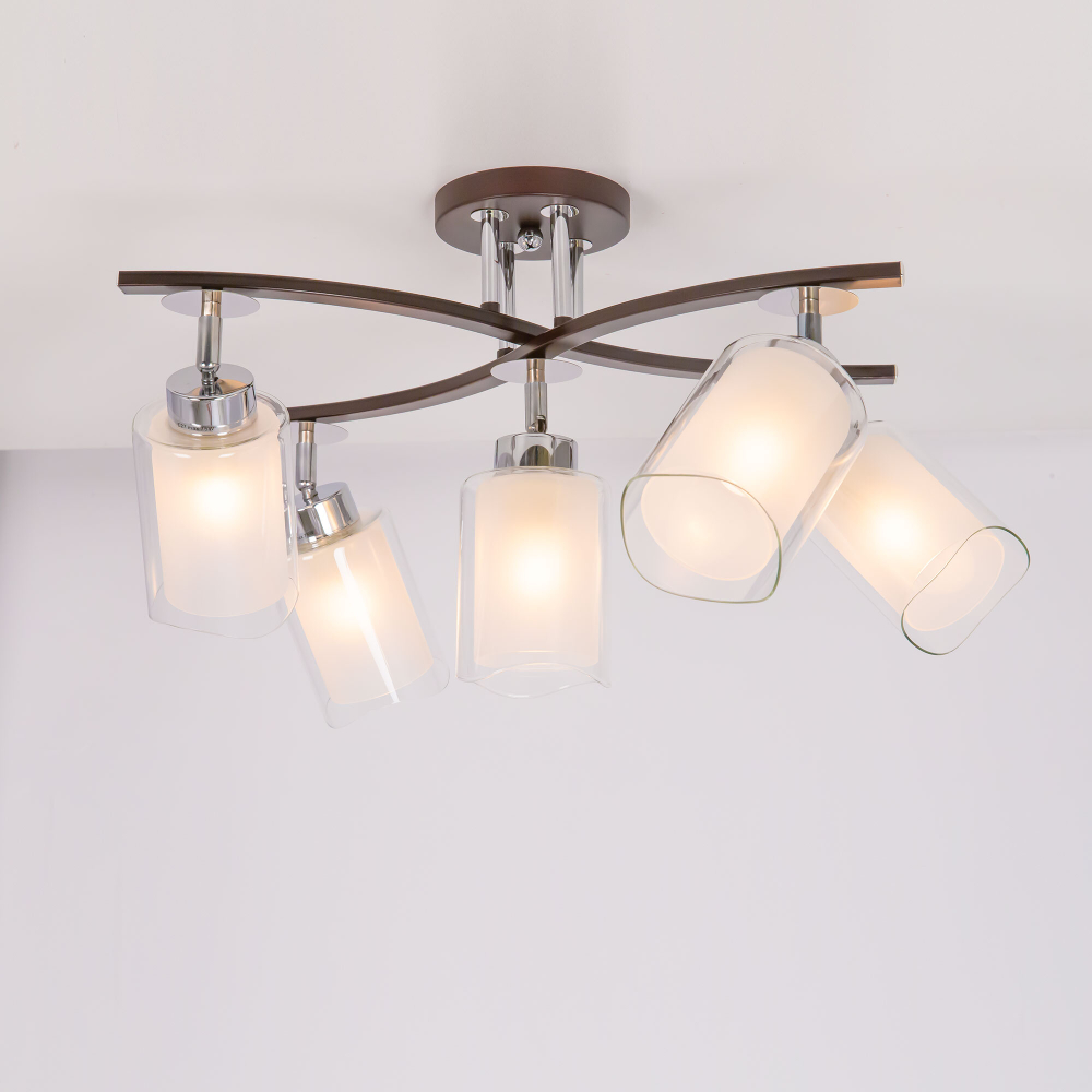 Citilux Фортуна CL156152 Люстра с поворотными плафонами Венге Хром