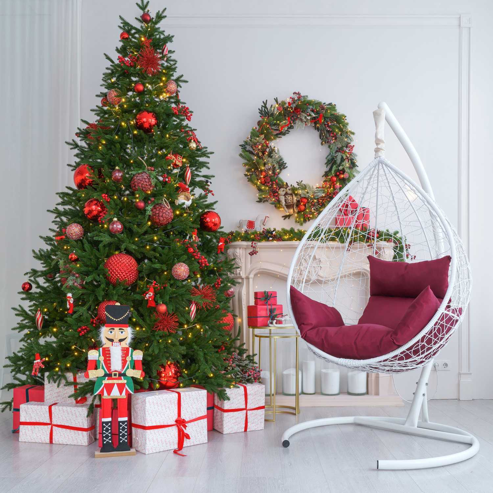 Подвесное кресло-кокон SEVILLA белое, желтая подушка (Laura Outdoor)