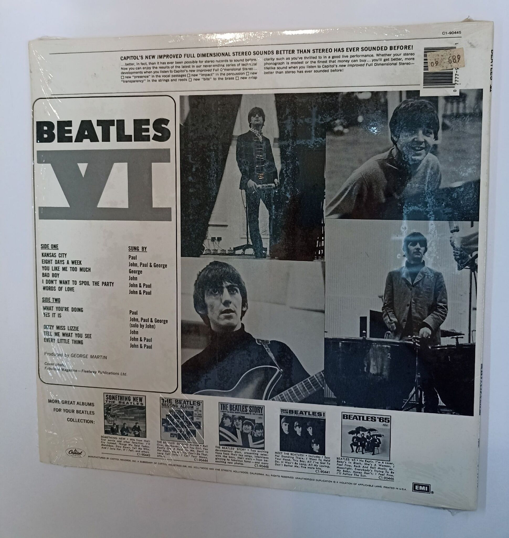 Винтажная виниловая пластинка LP The Beatles Beatles VI (USA 1988)