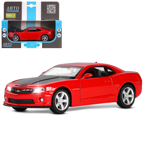 Модель 1:32 Chevrolet Camaro SS, красный, свет, звук, откр. двери, капот и багажник