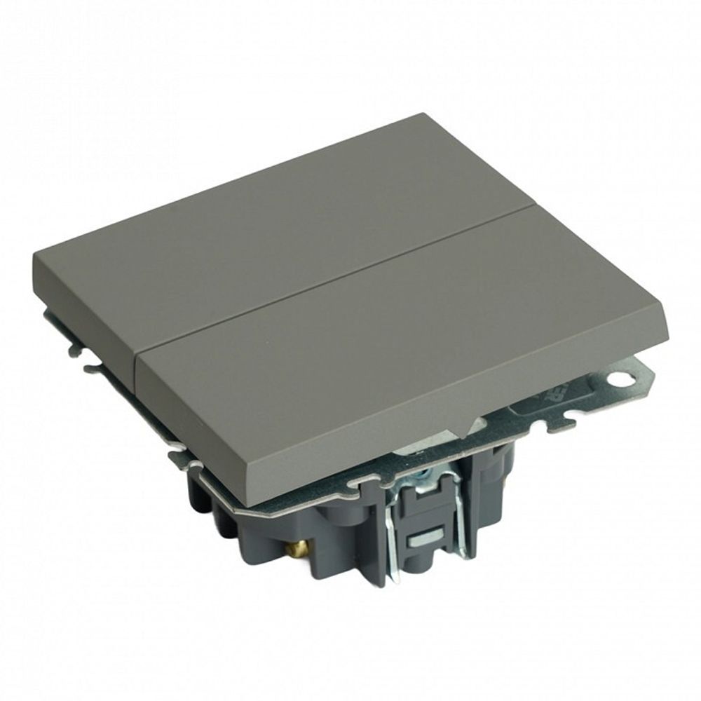 Переключатель перекрестный двухклавишный без рамки Stekker Эмили 50166