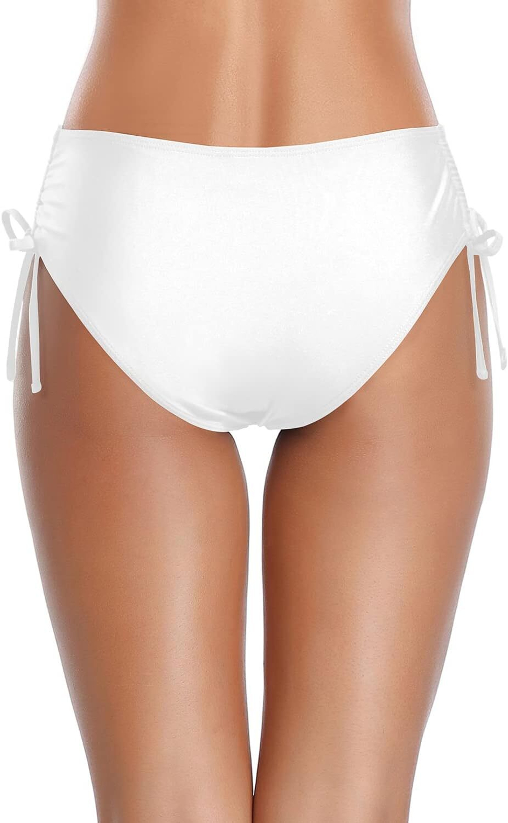 Белые женские плавки с утяжкой по бокам