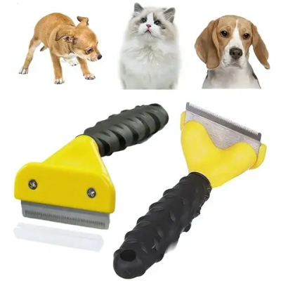 Расческа - пуходерка для вычесывания подшерстка «ЛАПКИ и ЦАРАПКИ», цвет как на фото, 7*15см (блистер)