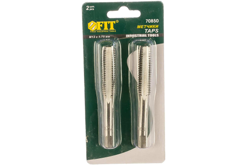 70850 Метчики метрические, легированная сталь набор 2 шт М12 х 1,75мм FIT