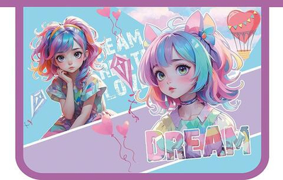 Папка для тетрадей А4 пластиковая, молния сверху, печать на картоне 325/230/55 "Анимемания 2025" (Пч