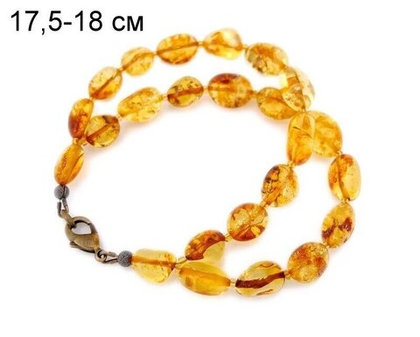 Браслет из натурального янтаря в два ряда