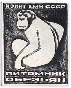 Значок "Питомник обезьян ИЭПиТ АМН СССР", булавка