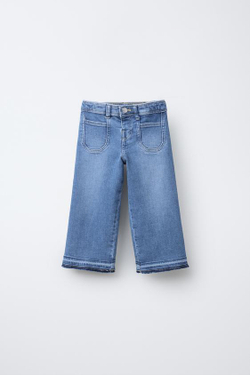 ZARA ДЖИНСЫ-КЮЛОТЫ COMFORT, ВЫЦВЕТШИЙ СИНИЙ