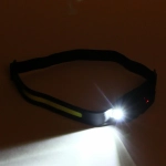 Фонарь налобный светодиодный 1COB + 1W 6 режимов. аккумуляторная батарея 800mAh, USB