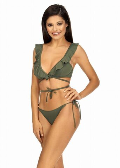 Оригинальный sexy-купальник с оборками (Размер: 75/38) (Цвет: хаки)