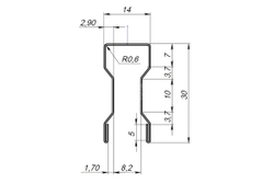 Планка для забора фигурная С8  RAL 7024 2м