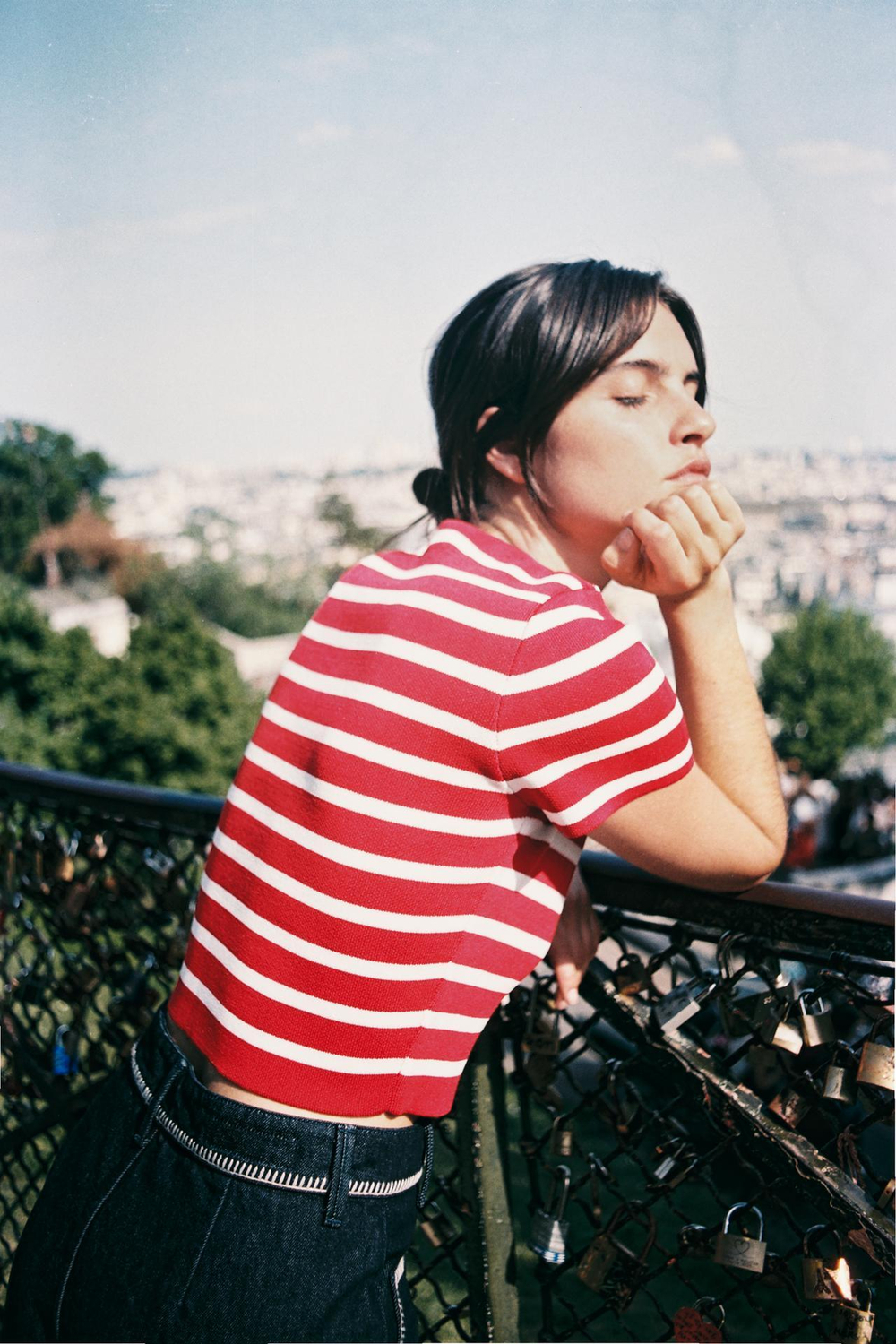 ZARA ТРИКОТАЖНЫЙ ТОП В ПОЛОСКУ С КОРОТКИМИ РУКАВАМИ, ПОЛОСКИ