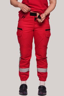 Брюки-джоггеры демисезонные женские Скорая помощь MedicLine цв. Красный