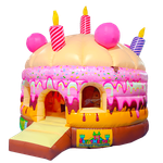 Надувной коммерческий батут "Торт" с окошками, 4x4x3,5 м