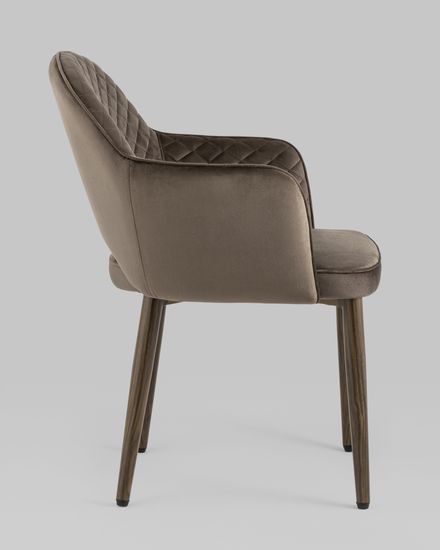 Стул Венера диамант NEW, велюр коричневый (ножки дерево) NP