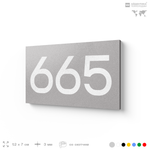 Номер на дверь 665, табличка на дверь для офиса, квартиры, кабинета, аудитории, склада, серая 120х70 мм, Айдентика Технолоджи