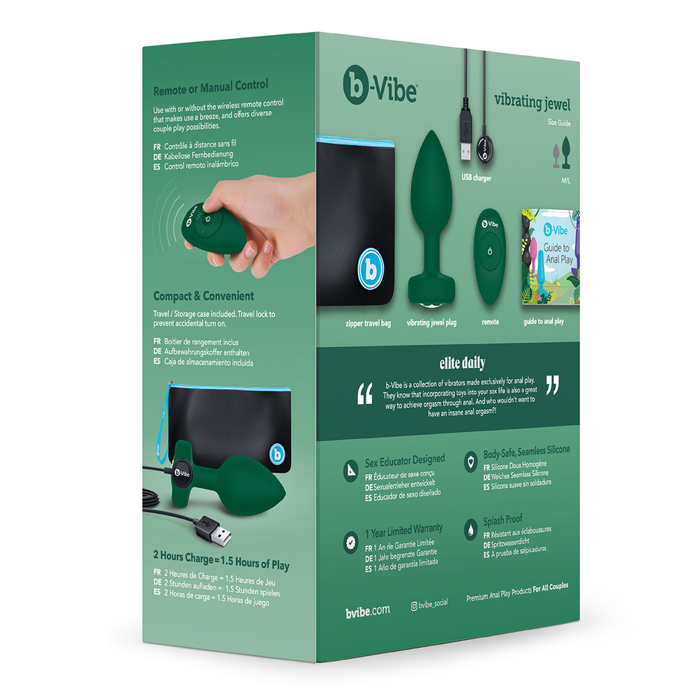 b-Vibe Jewel Plug M/L - Анальная пробка