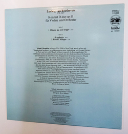 Винтажная виниловая пластинка Beethoven Бетховен, Yehudi Menuhin Иегуди Менухин, Gewandhausorchester Leipzig, Kurt Masur Violinkonzert (GDR 1989)