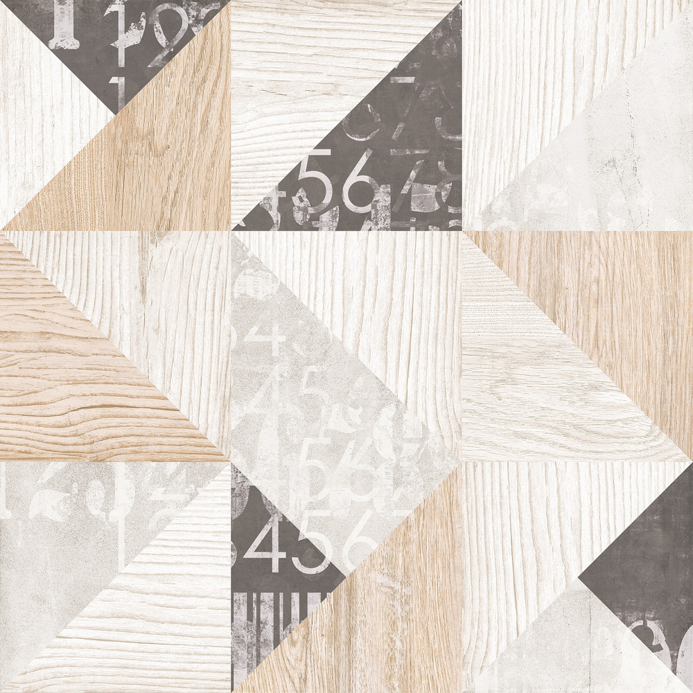 Керамогранит, LB Ceramics, Шервуд, 450x450 мм, Бежевый, Матовая, Рельефная