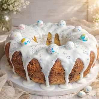 Кулич творожный бездрожжевой с сухофруктами / 950 гр