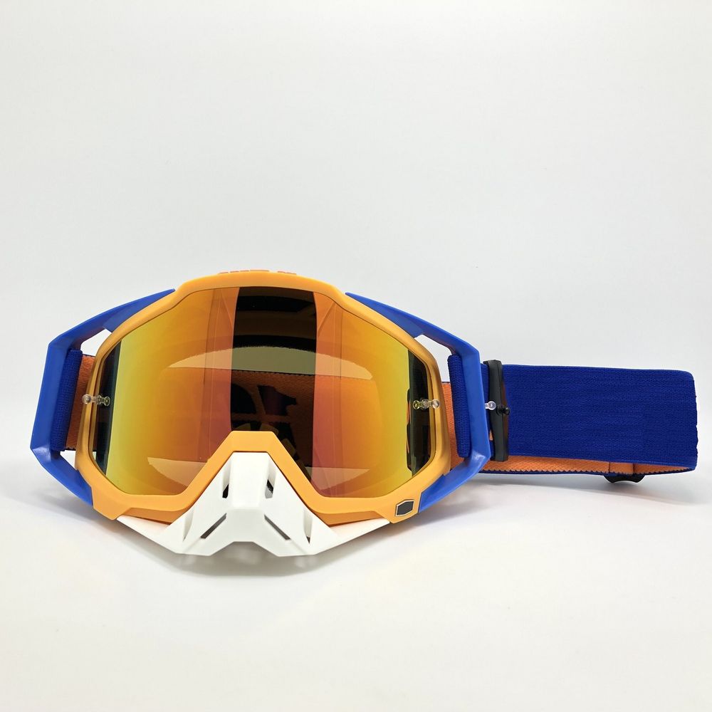 очки кроссовые Y09 оранжево-синие