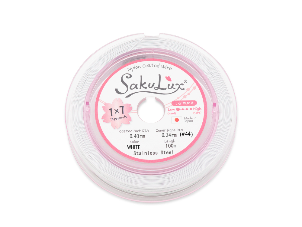 Тросик ювелирный 0,40мм, White "SakuLux" 100 метров
