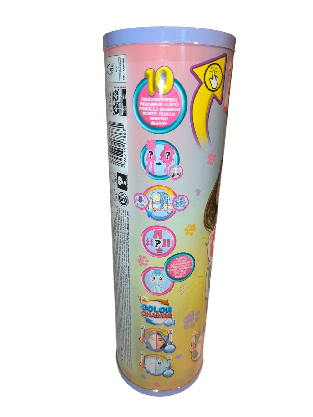 Barbie Cutie Reveal Color Dream HRK39 — кукла в костюме зебры, сюрпризы и аксессуары