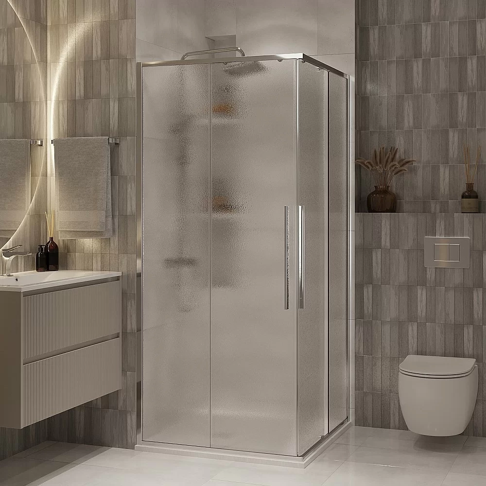 Душевой уголок Niagara Nova NG-3622-34 80х80 стекло шиншилла/профиль хром