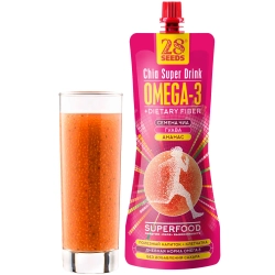 Напиток ЧИА ОМЕГА-3 «Гуава + Ананас» 250 мл — напиток с семенами чиа в стакане