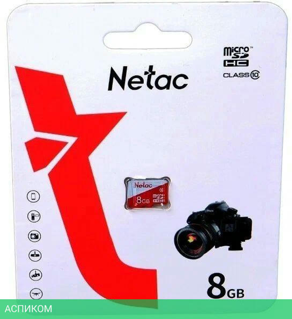 Карта памяти Netac P500 Eco MicroSDHC 8GB C10 (NT02P500ECO-008G-S)