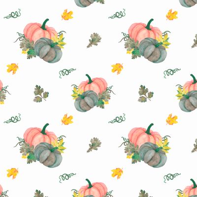 Тыквы с осенними листьями