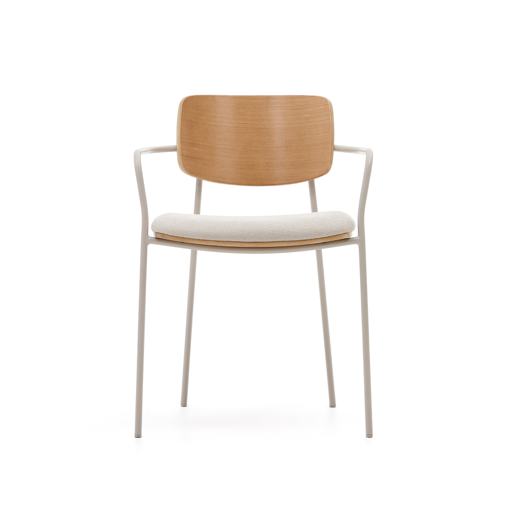 Maureen Штабелируемый стул из дубового шпона с бежевыми ножками