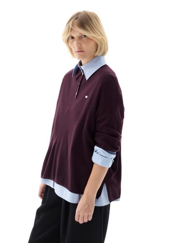 Винная трикотажная футболка-поло