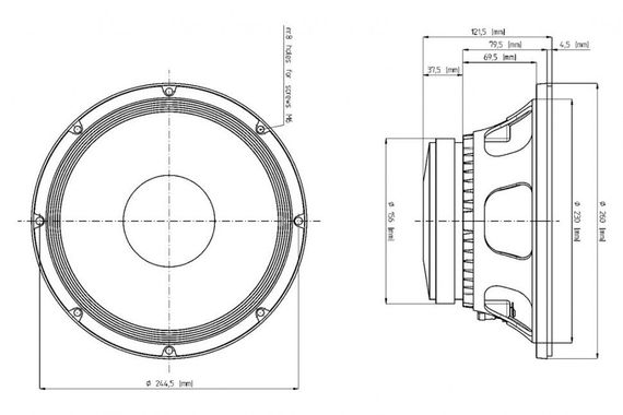 EighteenSound 8MB400/8 среднебасовый динамик, диаметр 8 дюймов, 280Вт