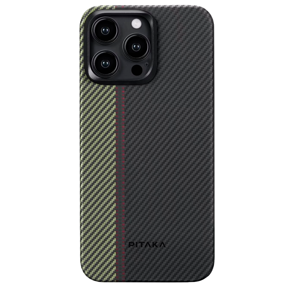 Чехол из арамидного волокна с поддержкой MagSafe PITAKA Fusion Weaving MagEZ Case 4 600D для iPhone 15 Pro Max, Overture (Увертюра)