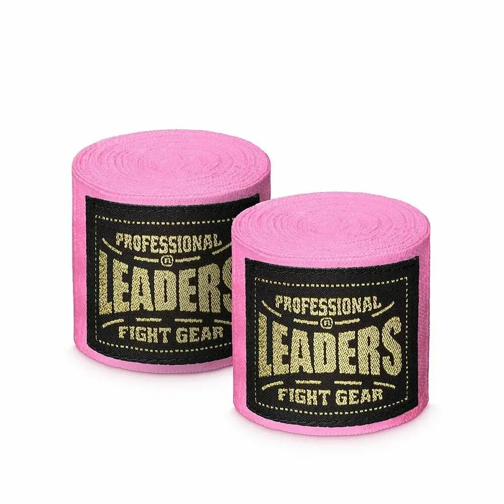 Бинты Leaders 3.5м хлопок/эластан розовые